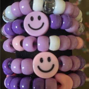 Bracelet set of five, purple themed.